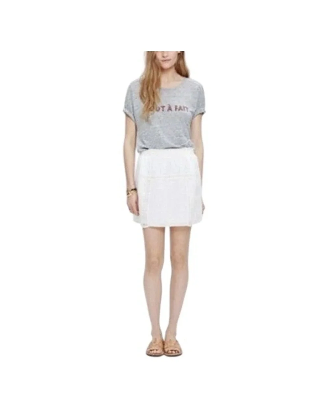 Madewell Women's White Gauzy Crepe Cotton Crochet High Summer Mini Skirt XS